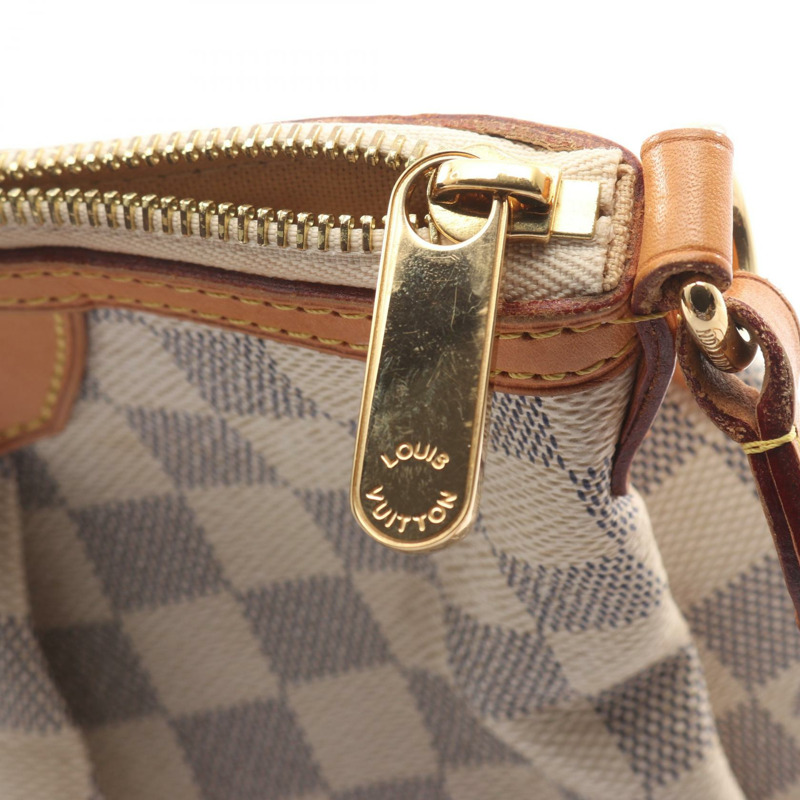 LOUIS VUITTON Siracusa 小號單肩包 N41113 Damier Azur 帆佈白色二手 LV-10