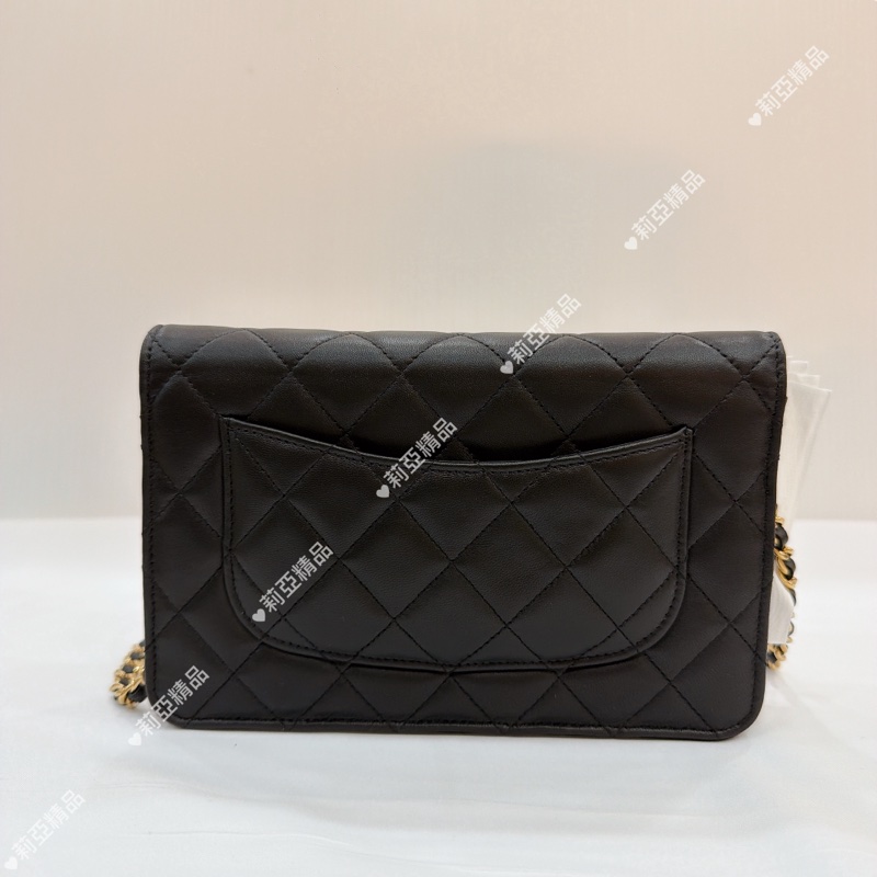 莉亞精品♡Chanel AP3076黑金撲克牌woc 二手美包-3