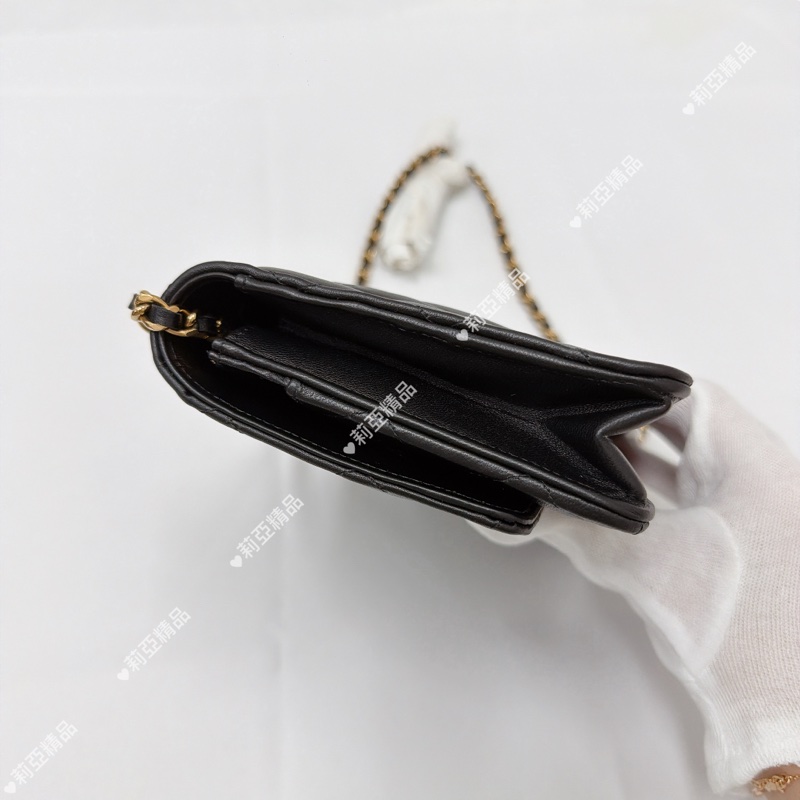 莉亞精品♡Chanel AP3076黑金撲克牌woc 二手美包-6