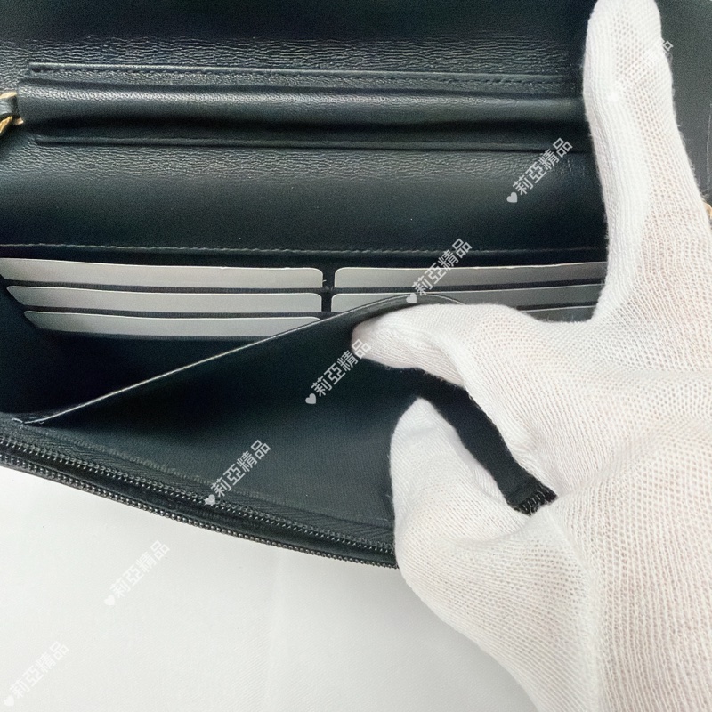 莉亞精品♡Chanel AP3076黑金撲克牌woc 二手美包-10
