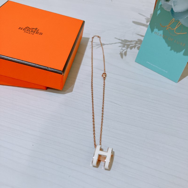 TK2076	愛馬仕 項鏈 Hermes Pop H Necklace Blanc X RGHW-5