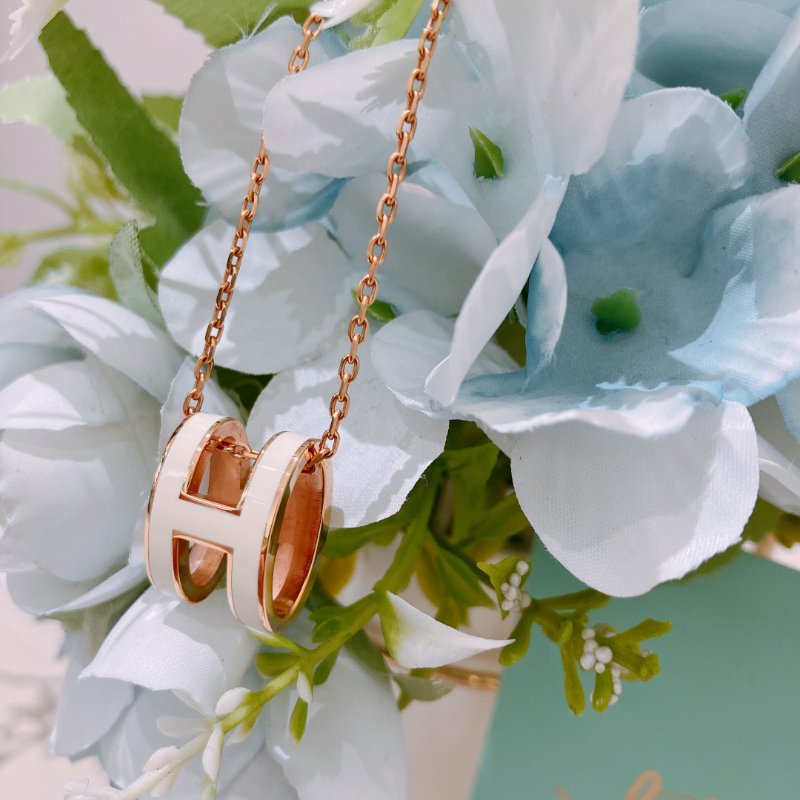 TK2076	愛馬仕 項鏈 Hermes Pop H Necklace Blanc X RGHW-7