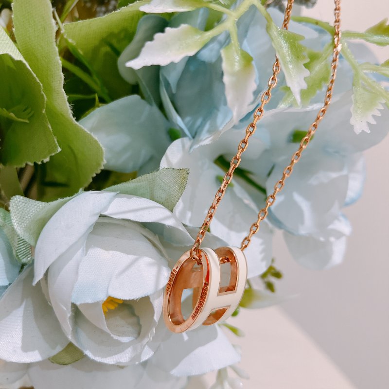 TK2076	愛馬仕 項鏈 Hermes Pop H Necklace Blanc X RGHW-8