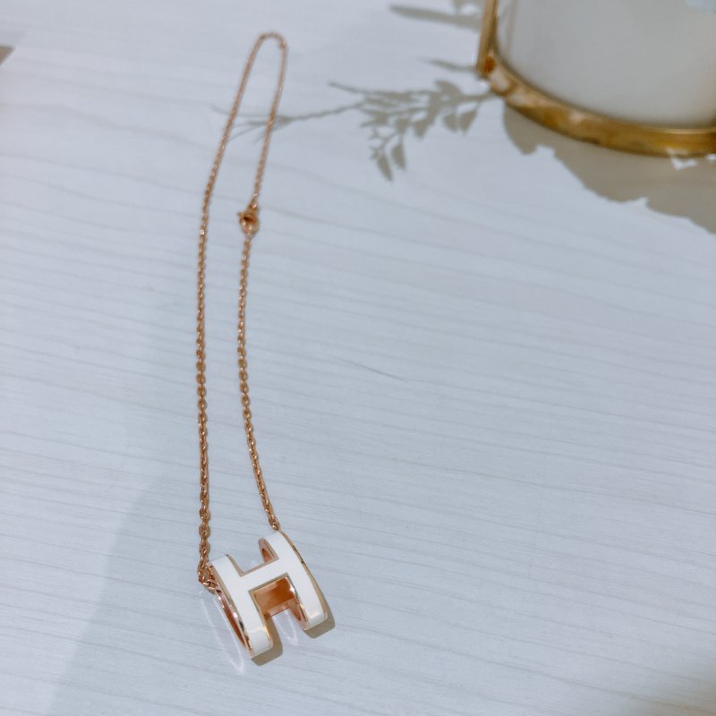 TK2076	愛馬仕 項鏈 Hermes Pop H Necklace Blanc X RGHW-9