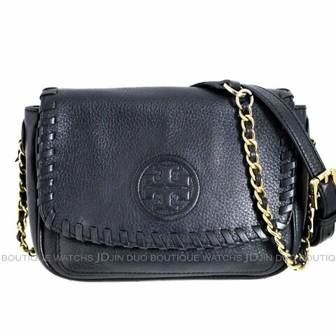 金鐸精品~2530 TORY BURCH TB深藍色小牛皮翻蓋編織鏈條側肩背包