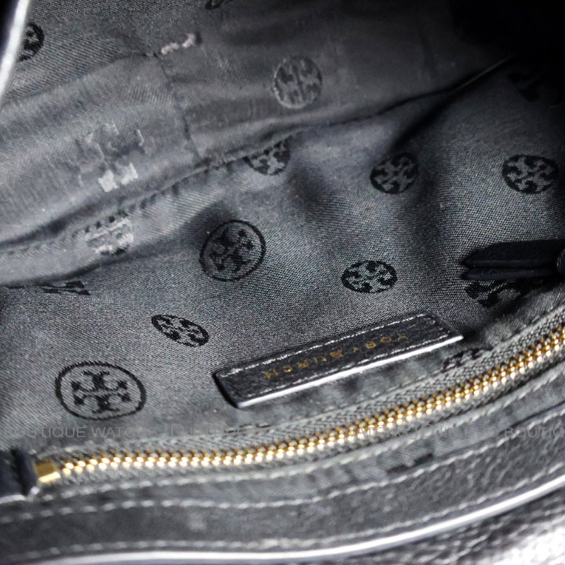 金鐸精品~2530 TORY BURCH TB深藍色小牛皮翻蓋編織鏈條側肩背包-7