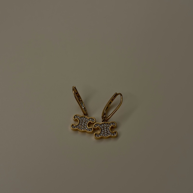 Celine 經典耳環 金色 Logo-0