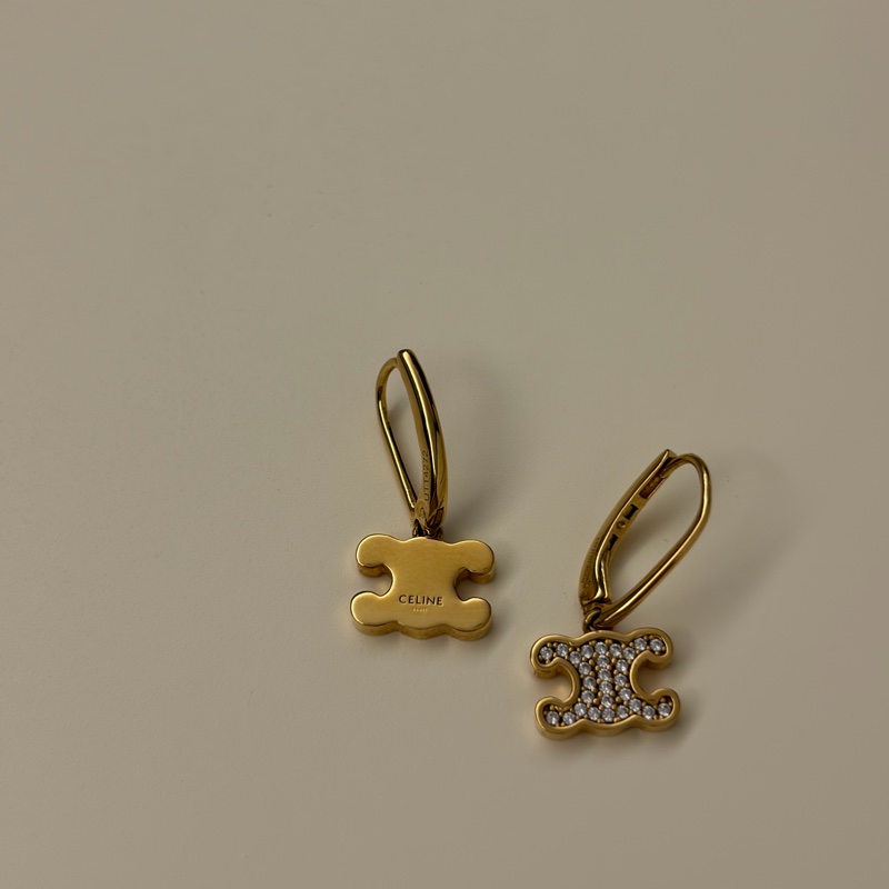 Celine 經典耳環 金色 Logo-1