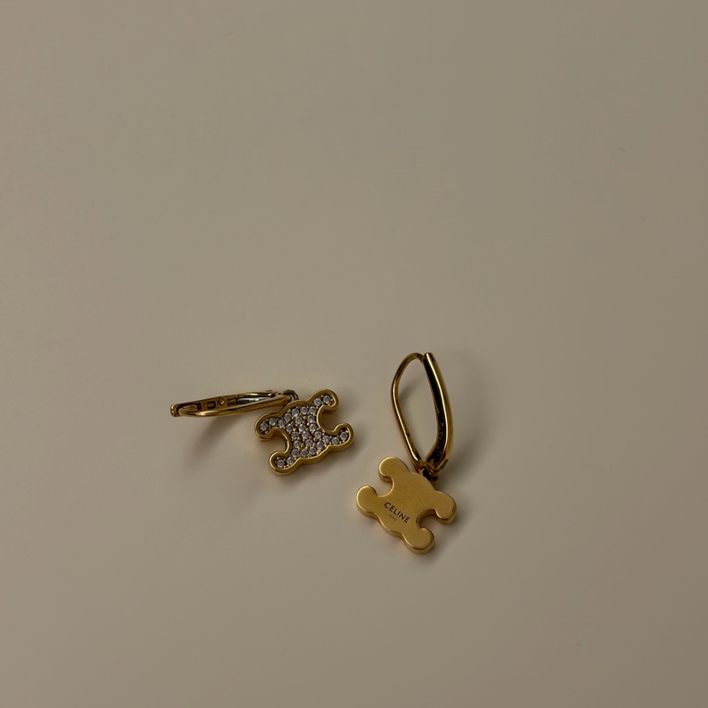 Celine 經典耳環 金色 Logo-2