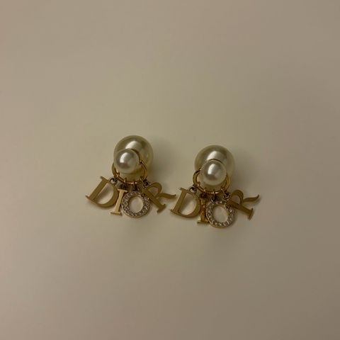 Dior Tribales經典 Logo耳環 金色