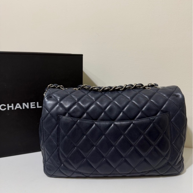 💎Chanel ｜Jumbo深藍色銀扣｜包型立體 內裡乾淨-2