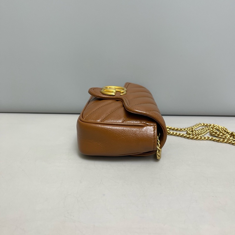 Gucci 古馳 Marmont 馬蒙 Supermini 焦糖色全皮-2