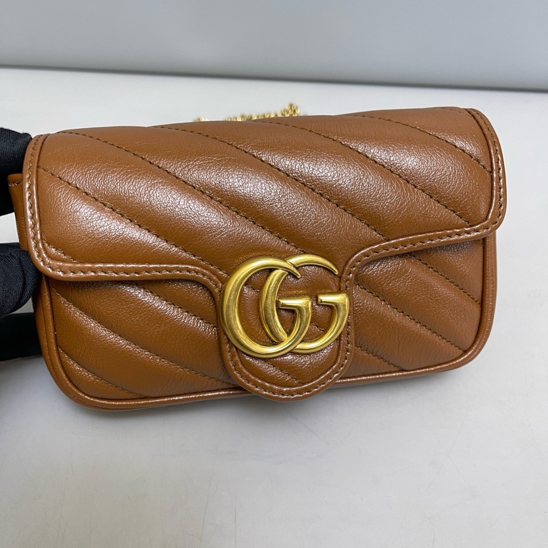 Gucci 古馳 Marmont 馬蒙 Supermini 焦糖色全皮-6
