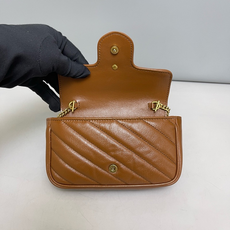 Gucci 古馳 Marmont 馬蒙 Supermini 焦糖色全皮-7