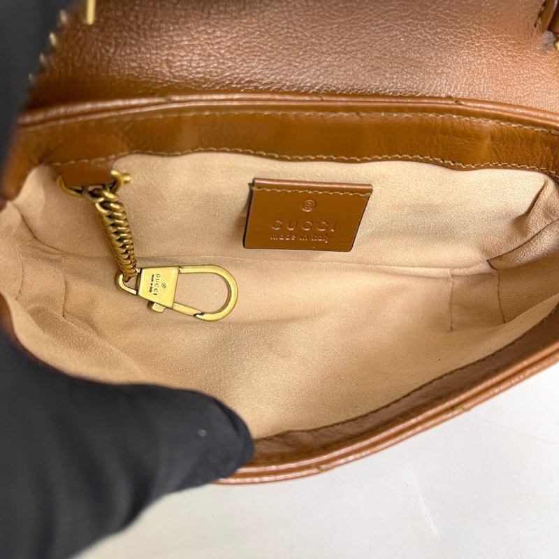 Gucci 古馳 Marmont 馬蒙 Supermini 焦糖色全皮-8