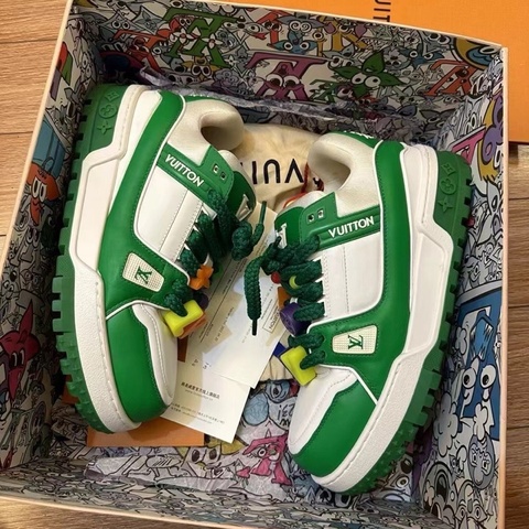 LV trainer 胖丁 白綠 中國限定 限量500雙編號96 43碼