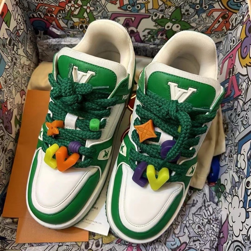 LV trainer 胖丁 白綠 中國限定 限量500雙編號96 43碼-2