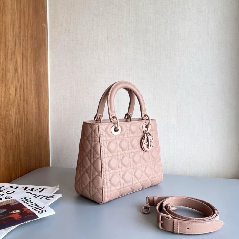 Dior 五格黛妃 磨砂裸粉 23*20*12 9新 配件肩帶 塵袋-4