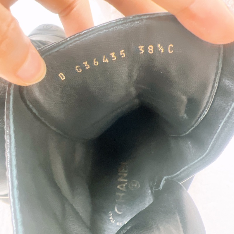 38.5碼 Chanel lace up combat 黑色靴子-8