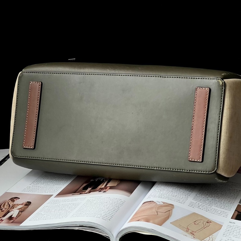 【罕有繩結包🪢低調有品味🤎全網獨有✨】Loewe 羅意威 深綠色牛皮拼帆布 單肩包|腋下包-5