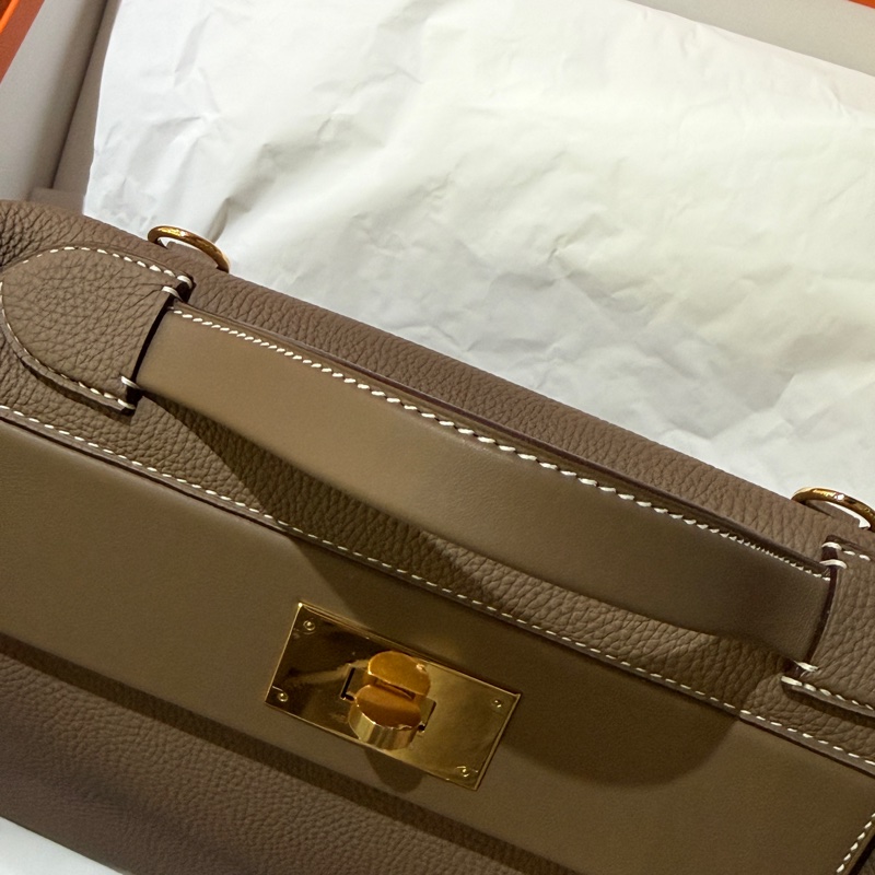 全新未使用Hermes 愛馬仕2424 29大象灰金扣-6