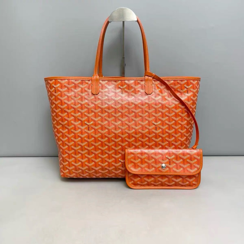 Goyard 經典St. Louis GM 防水帆布LOGO購物 橘亮色-0