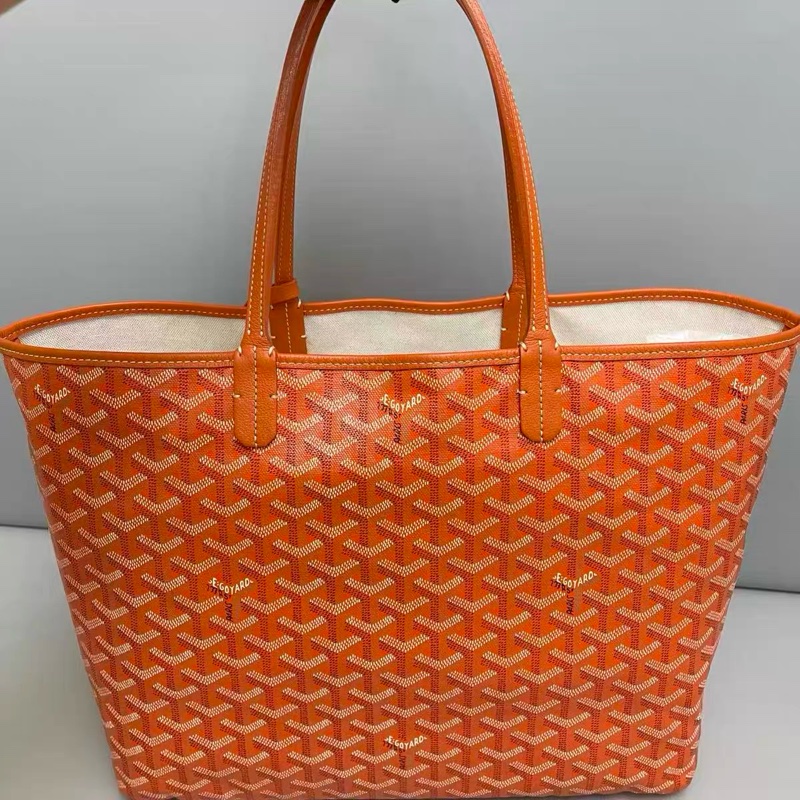 Goyard 經典St. Louis GM 防水帆布LOGO購物 橘亮色-2