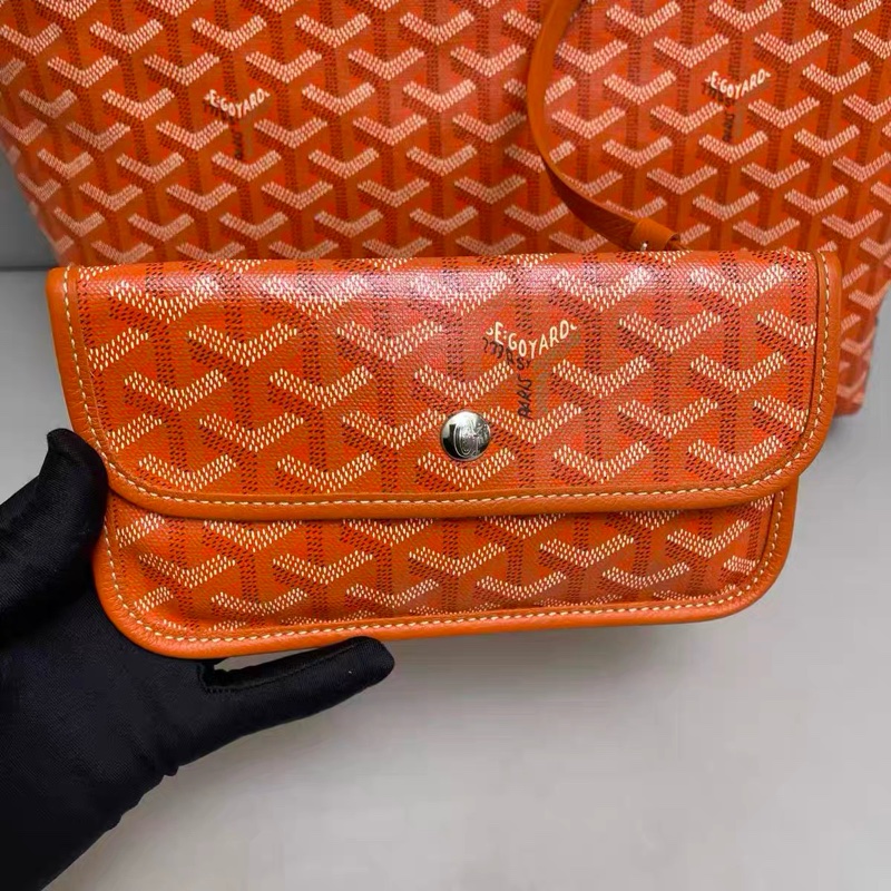 Goyard 經典St. Louis GM 防水帆布LOGO購物 橘亮色-3