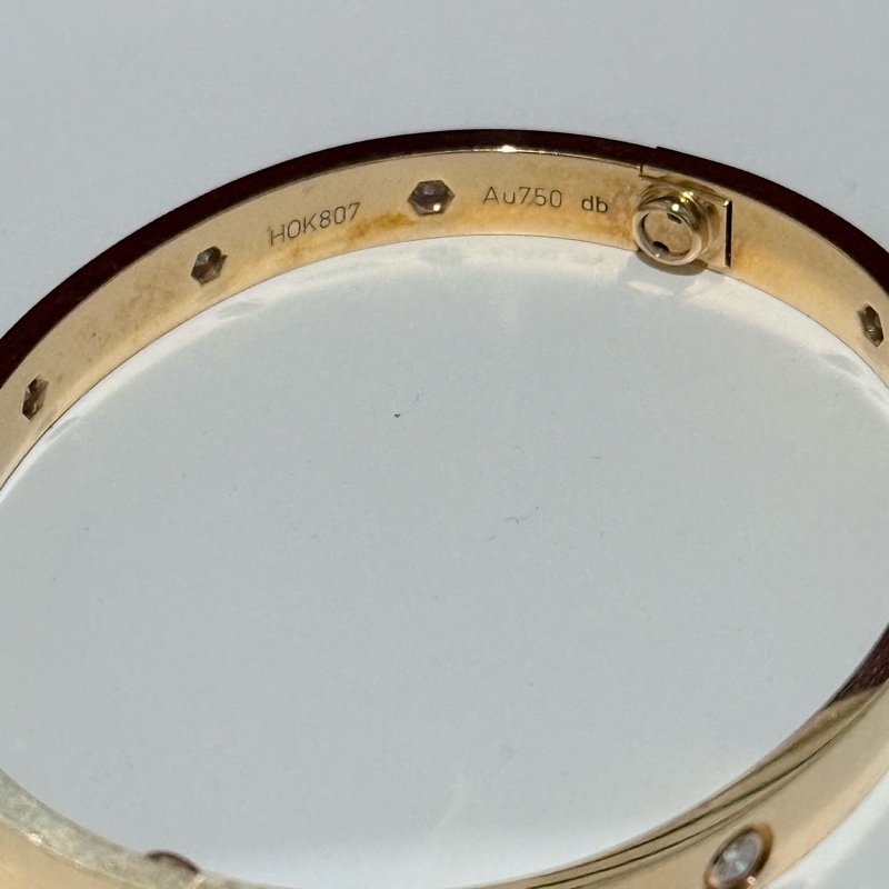 Cartier love 手環 十鑽 經典款 玫瑰金-12