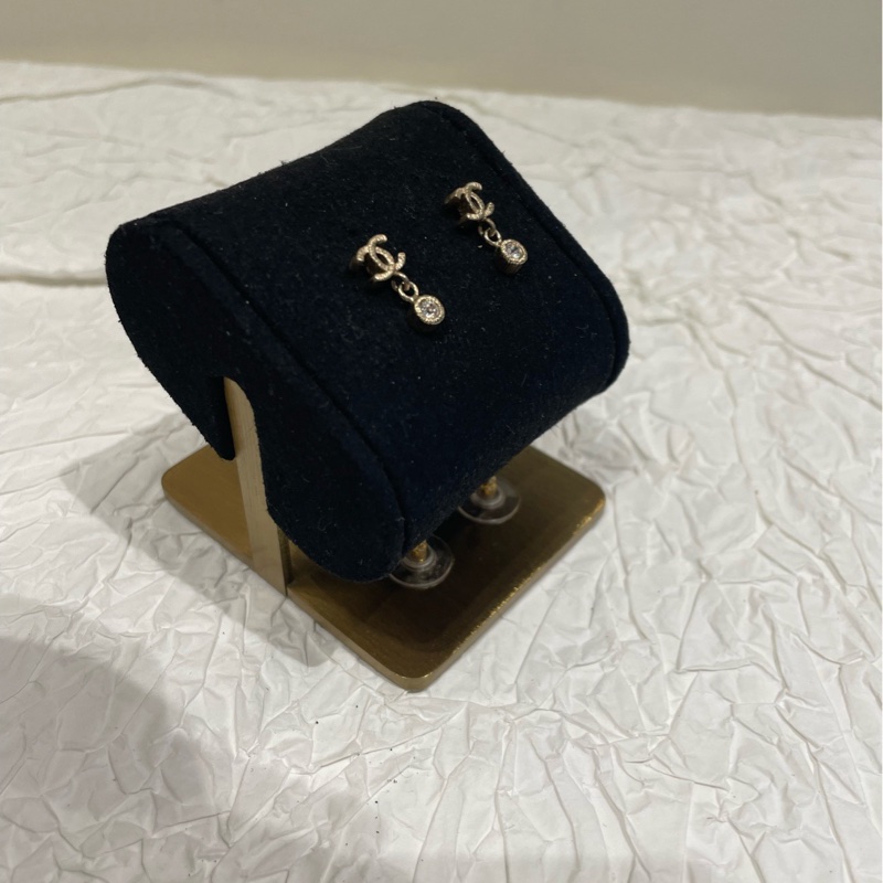 chanel/香奈兒耳釘 chanel耳環經典款小號金屬雙C水鑽吊墜耳環 耳釘-2