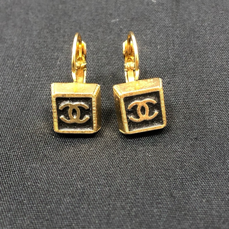 香奈兒/Chanel耳環 方塊雙C耳環 中古款 孤品-2