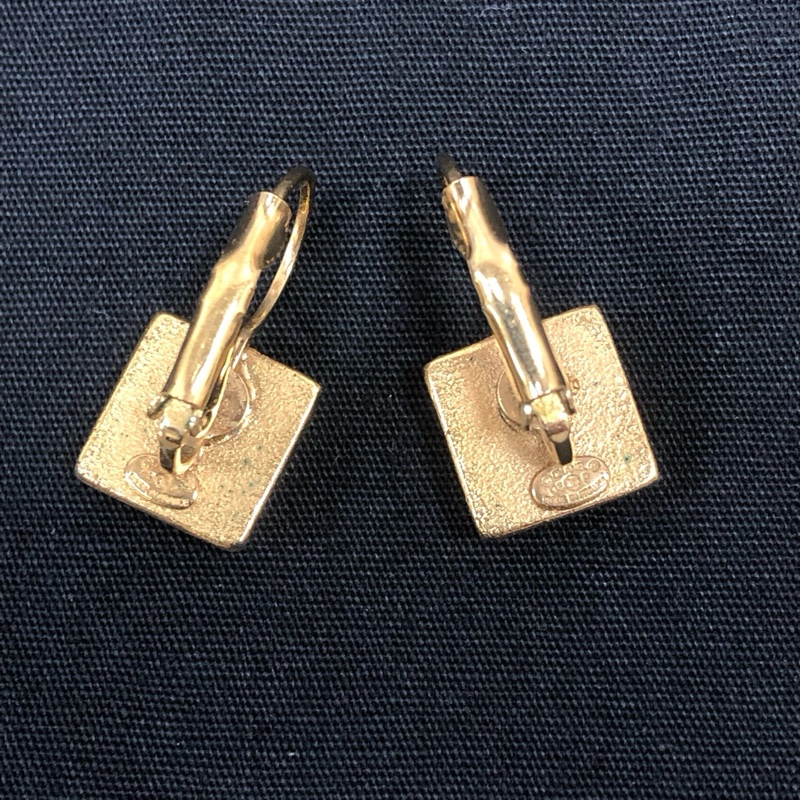 香奈兒/Chanel耳環 方塊雙C耳環 中古款 孤品-3