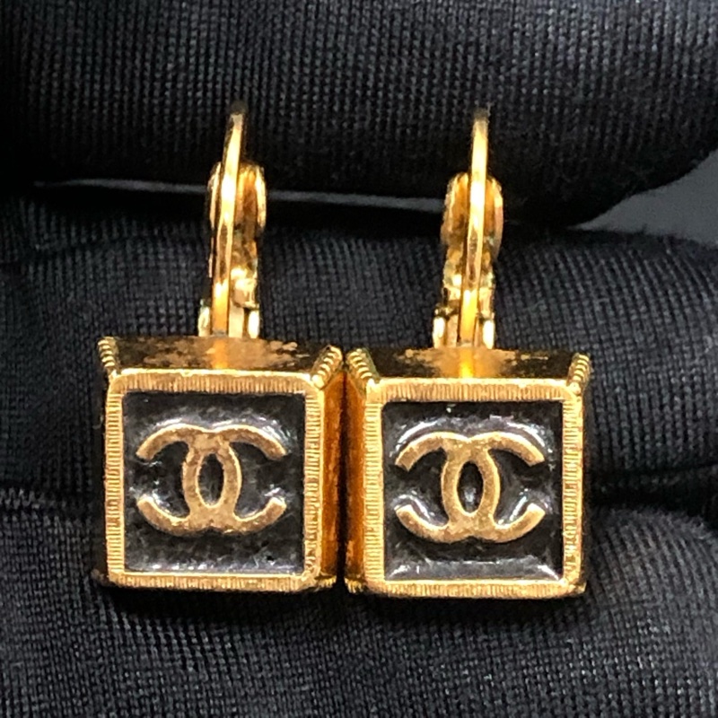 香奈兒/Chanel耳環 方塊雙C耳環 中古款 孤品-5