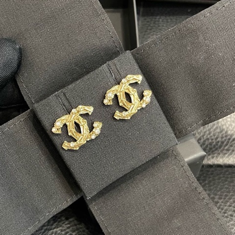CHANEL香奈兒耳環 淡金色 雙C 女款 耳環 98新