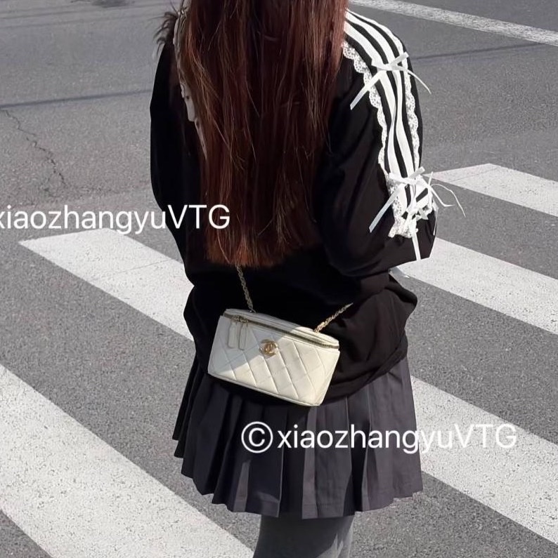 99新全配❤️香奈兒 #白金 #長盒子 #化妝盒 #盒子包-3
