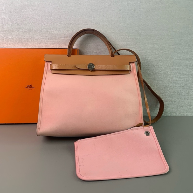 🐎Hermes愛馬仕｜櫻花粉herbag31｜手提單肩斜挎包｜95新T刻-1