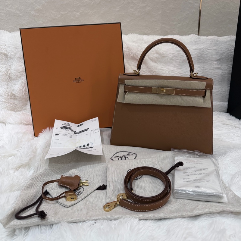 Hermes/ Kelly 25/ 金棕金扣/ Y刻-0