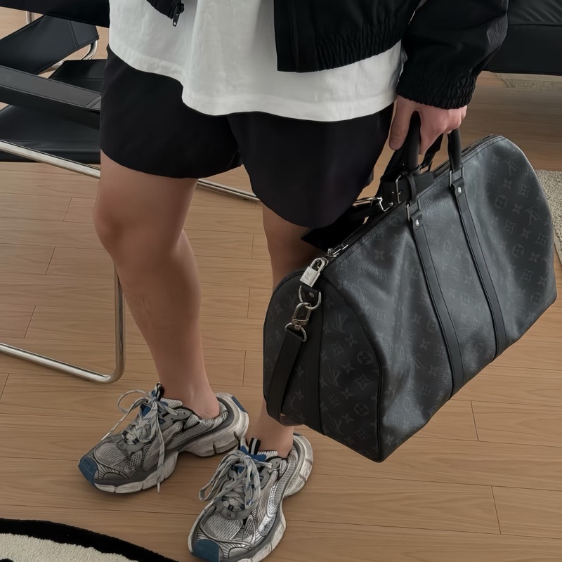 《仙闆名牌精品》LV N41418 Keepall Bandoulière 45 Damier 黑棋盤格 登機袋 旅行袋-3