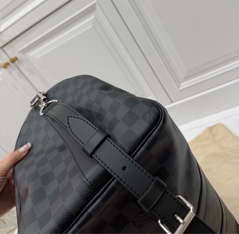 《仙闆名牌精品》LV N41418 Keepall Bandoulière 45 Damier 黑棋盤格 登機袋 旅行袋-12