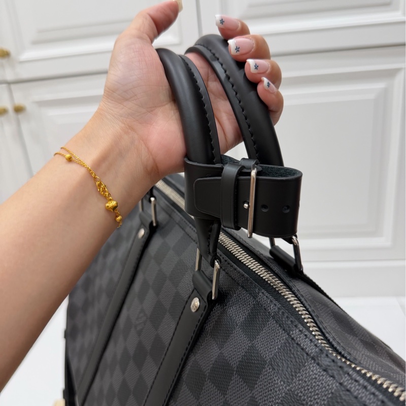 《仙闆名牌精品》LV N41418 Keepall Bandoulière 45 Damier 黑棋盤格 登機袋 旅行袋-20