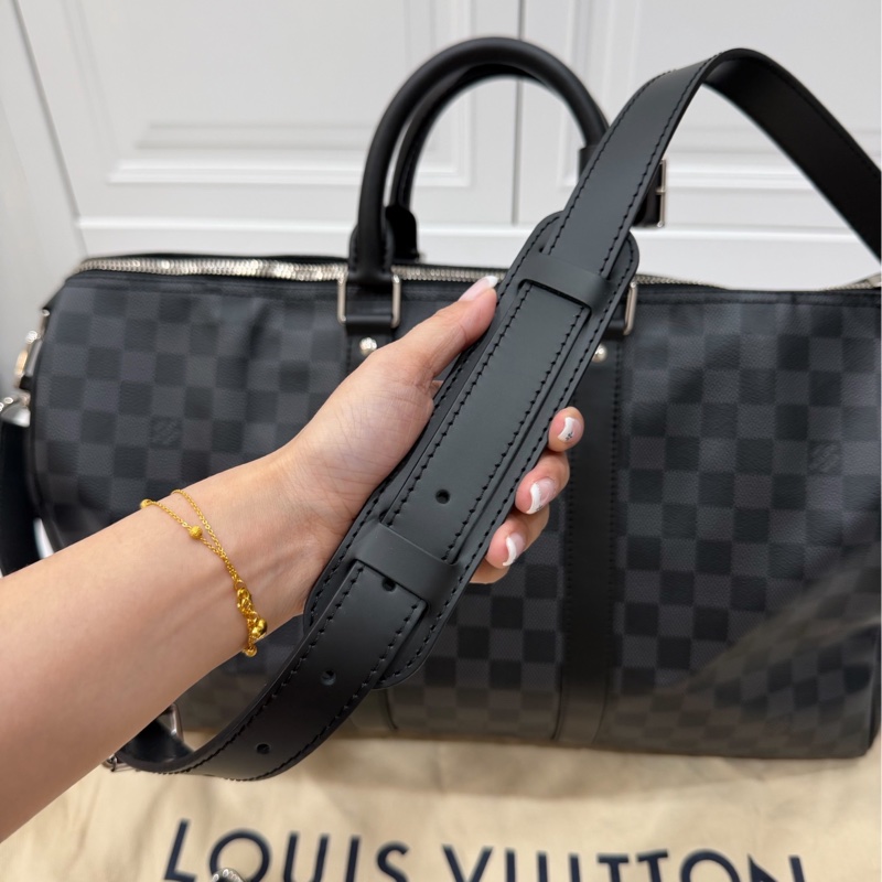 《仙闆名牌精品》LV N41418 Keepall Bandoulière 45 Damier 黑棋盤格 登機袋 旅行袋-21