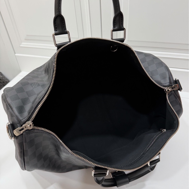 《仙闆名牌精品》LV N41418 Keepall Bandoulière 45 Damier 黑棋盤格 登機袋 旅行袋-24