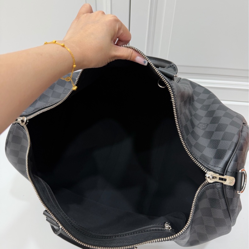 《仙闆名牌精品》LV N41418 Keepall Bandoulière 45 Damier 黑棋盤格 登機袋 旅行袋-25