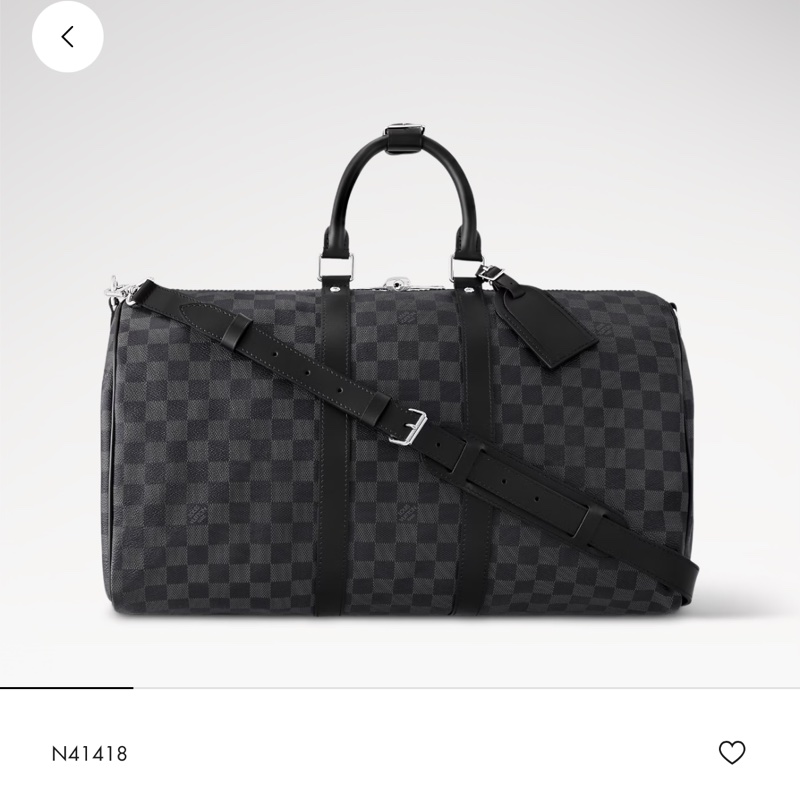 《仙闆名牌精品》LV N41418 Keepall Bandoulière 45 Damier 黑棋盤格 登機袋 旅行袋-28