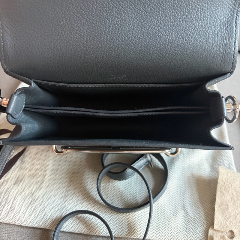 近新品 愛馬仕mini Roulis 19豬鼻子H0 霧霾灰-3