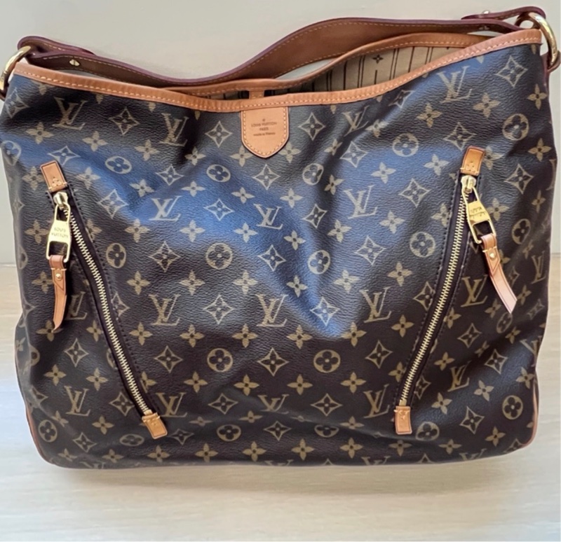 LV Delightful GM 大號 老花 棕色 金扣 托特-0
