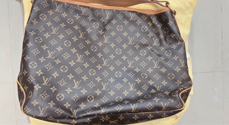 LV Delightful GM 大號 老花 棕色 金扣 托特-1