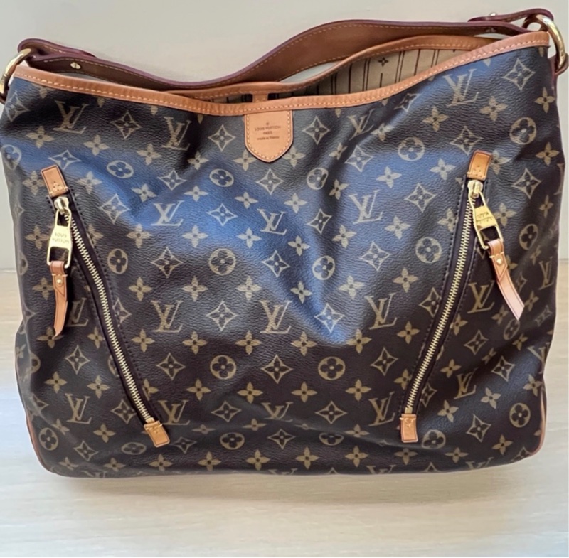 LV Delightful GM 大號 老花 棕色 金扣 托特-5