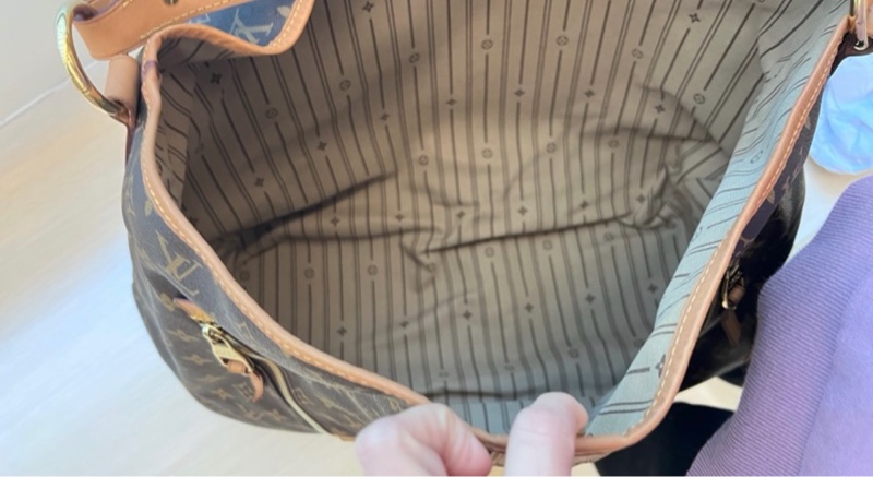 LV Delightful GM 大號 老花 棕色 金扣 托特-13