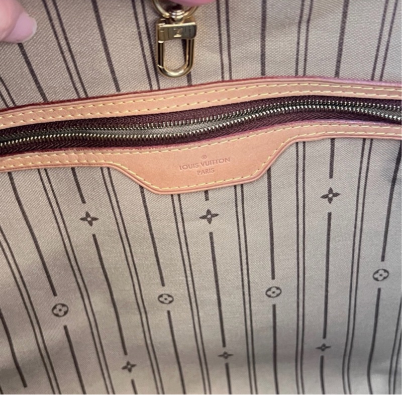 LV Delightful GM 大號 老花 棕色 金扣 托特-14